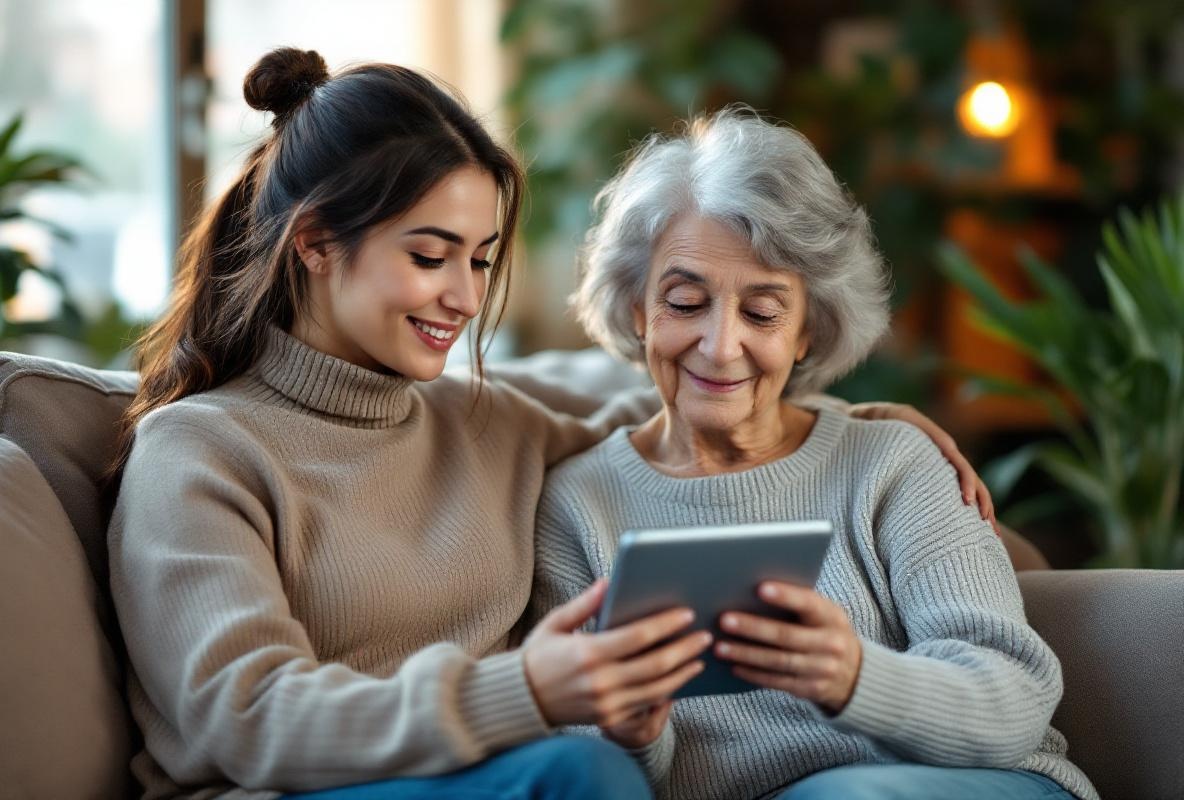 zibzob-begeleiding-wlz-tablet Sophie begeleidt client individueel met tablet WLZ